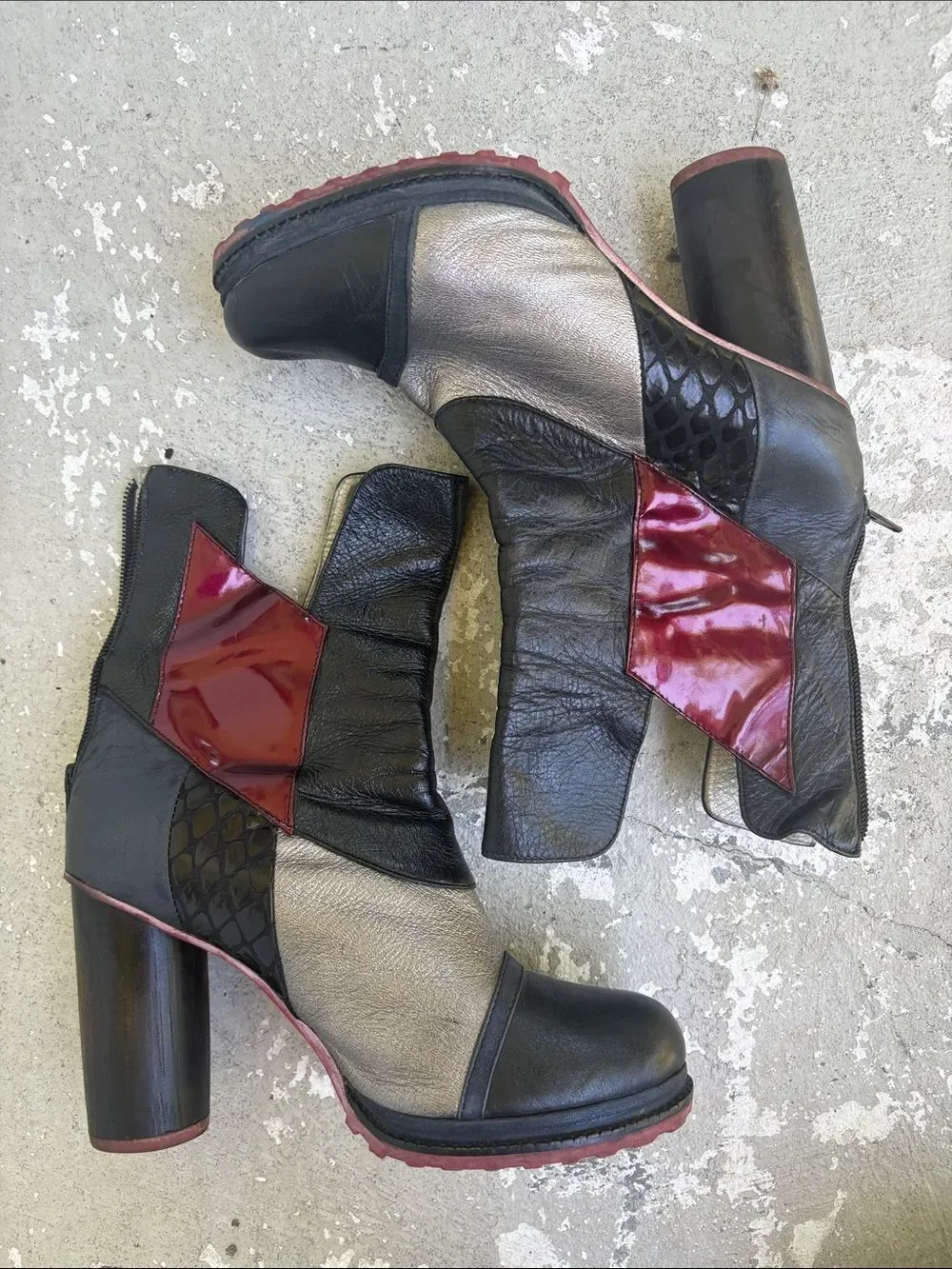 Benedito vintage patchwork leather boots